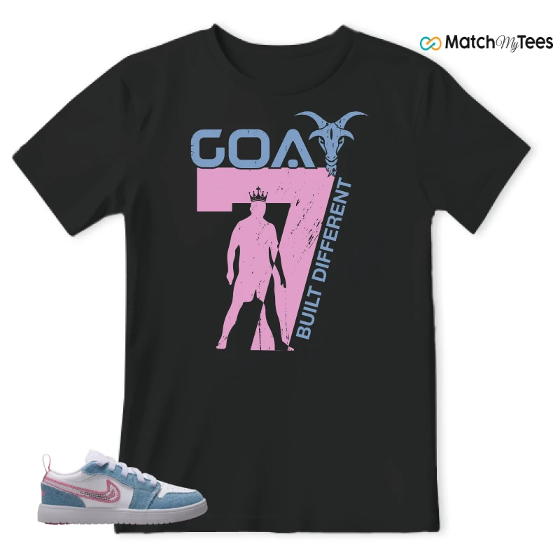 NIKE AIR JORDAN 1 LOW GS DENIM SEQUIN SNEAKER Matching Tees t-shirt