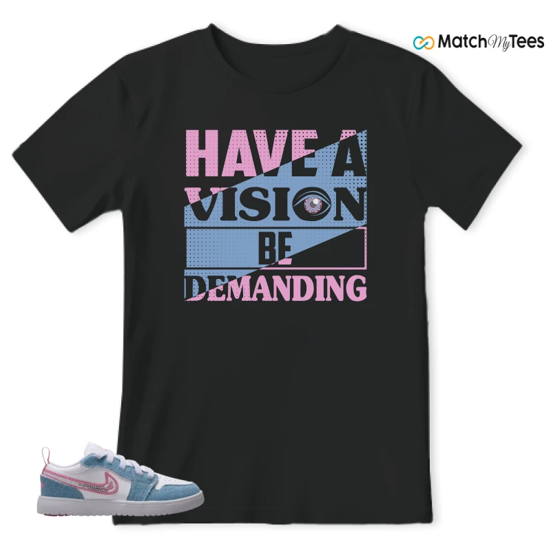 NIKE AIR JORDAN 1 LOW GS DENIM SEQUIN SNEAKER Matching Tees t-shirt