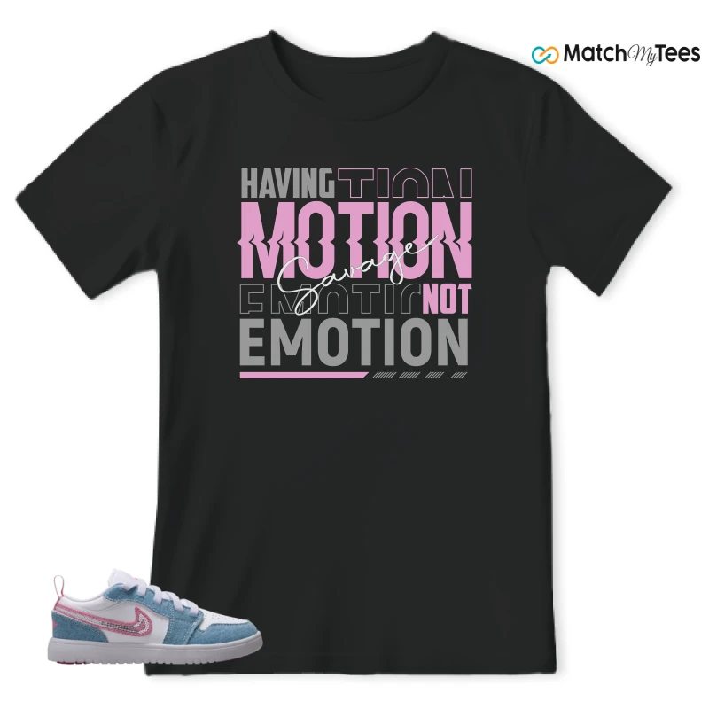 NIKE AIR JORDAN 1 LOW GS DENIM SEQUIN SNEAKER Matching Tees t-shirt