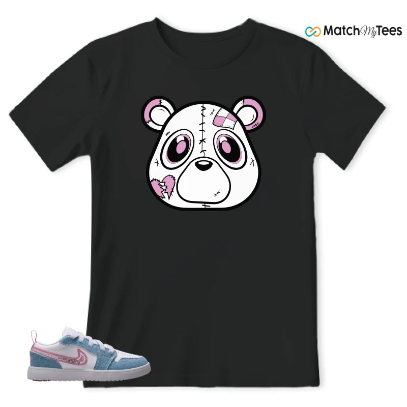 NIKE AIR JORDAN 1 LOW GS DENIM SEQUIN SNEAKER Matching Tees t-shirt