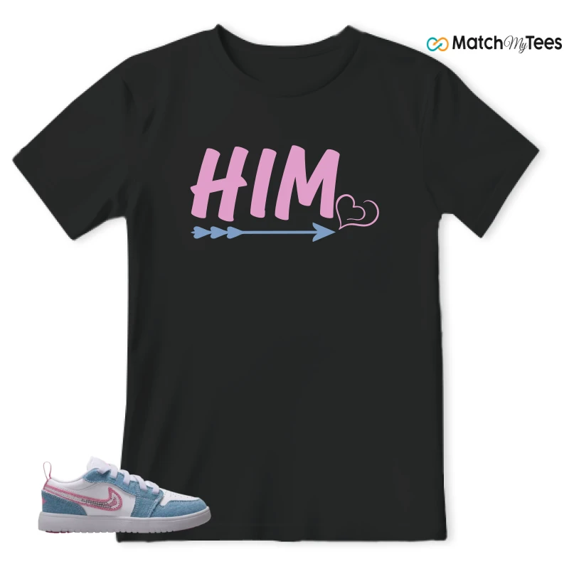 NIKE AIR JORDAN 1 LOW GS DENIM SEQUIN SNEAKER Matching Tees t-shirt