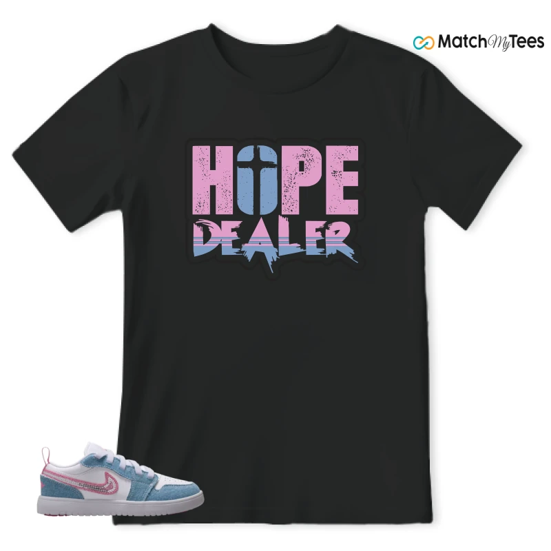 NIKE AIR JORDAN 1 LOW GS DENIM SEQUIN SNEAKER Matching Tees t-shirt