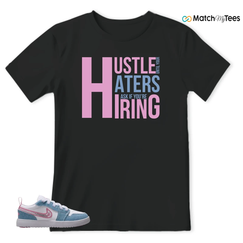 NIKE AIR JORDAN 1 LOW GS DENIM SEQUIN SNEAKER Matching Tees t-shirt