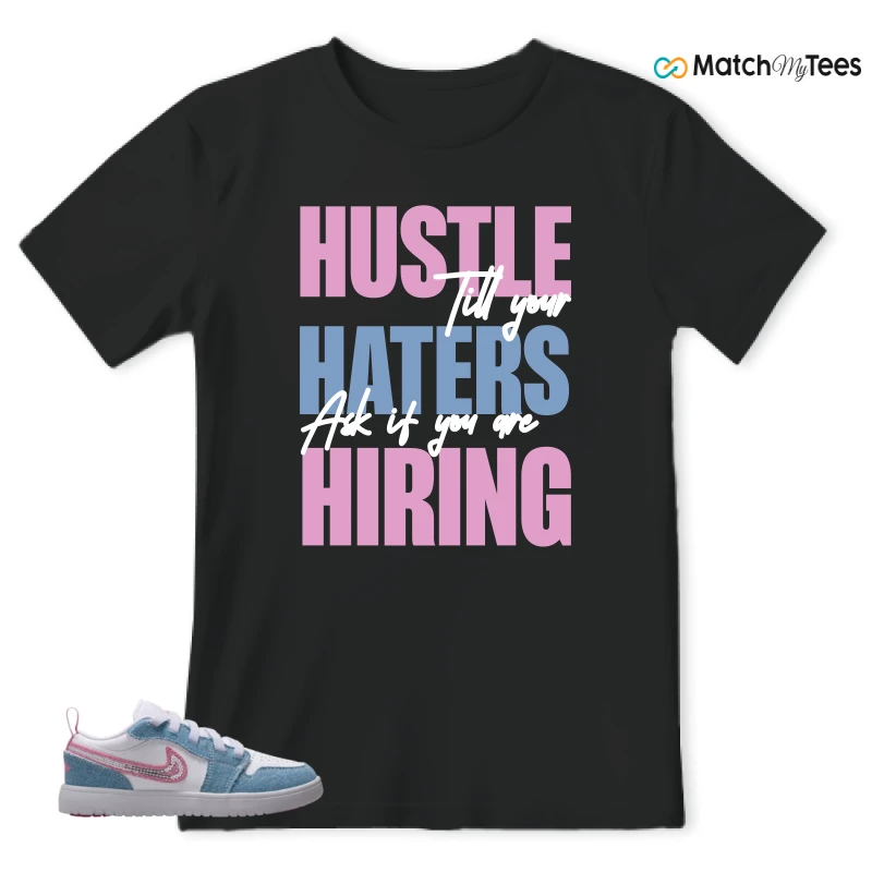 NIKE AIR JORDAN 1 LOW GS DENIM SEQUIN SNEAKER Matching Tees t-shirt