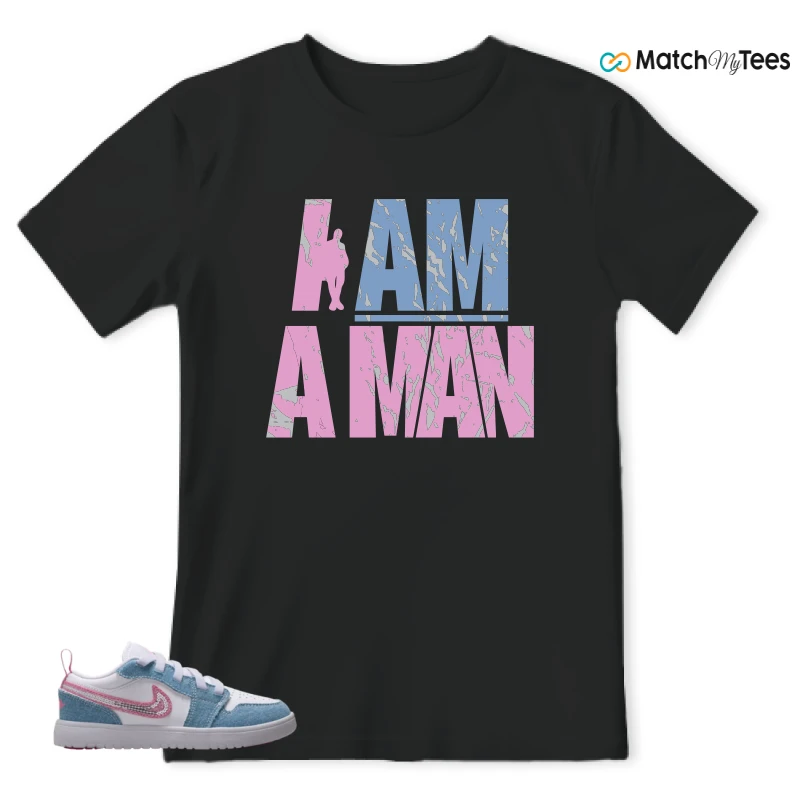 NIKE AIR JORDAN 1 LOW GS DENIM SEQUIN SNEAKER Matching Tees t-shirt