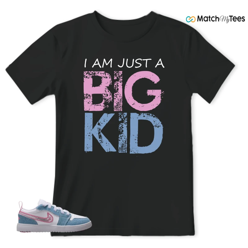 NIKE AIR JORDAN 1 LOW GS DENIM SEQUIN SNEAKER Matching Tees t-shirt