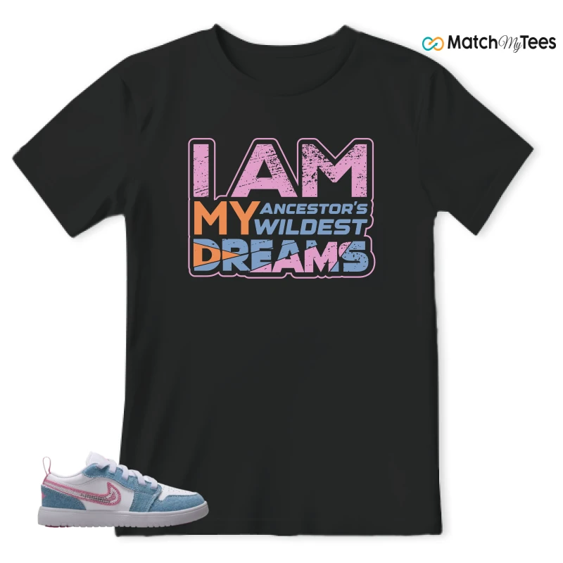 NIKE AIR JORDAN 1 LOW GS DENIM SEQUIN SNEAKER Matching Tees t-shirt