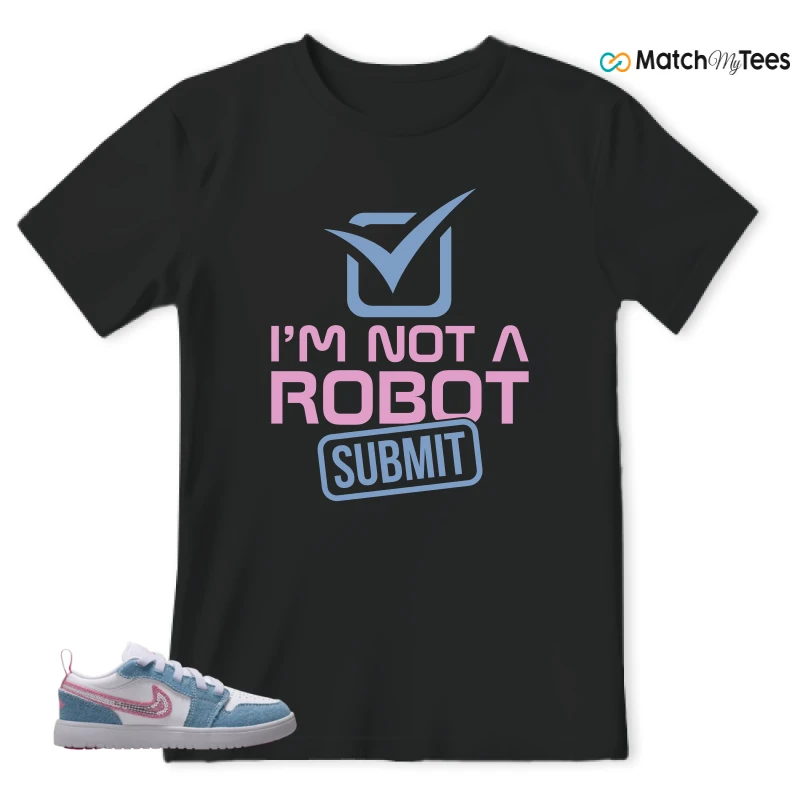 NIKE AIR JORDAN 1 LOW GS DENIM SEQUIN SNEAKER Matching Tees t-shirt