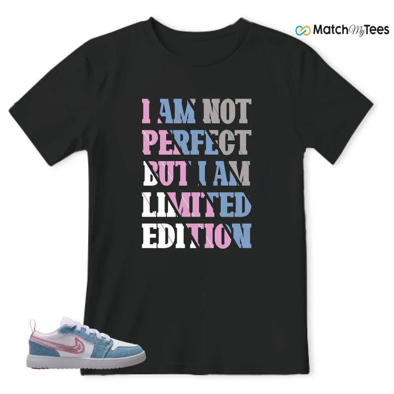 NIKE AIR JORDAN 1 LOW GS DENIM SEQUIN SNEAKER Matching Tees t-shirt