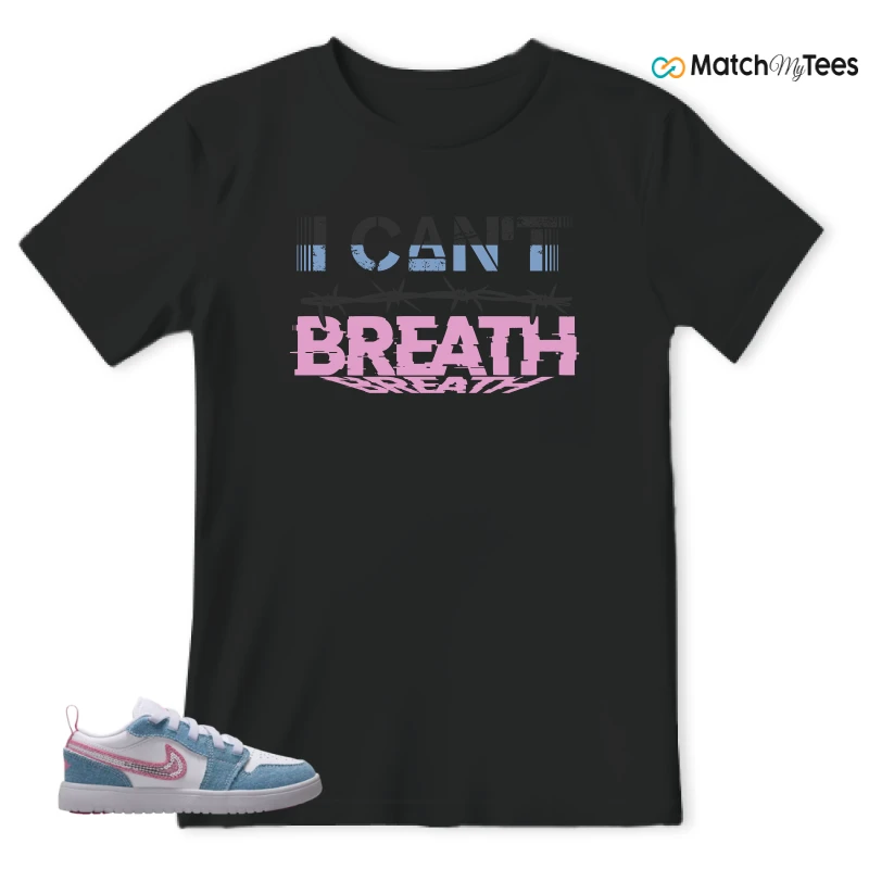 NIKE AIR JORDAN 1 LOW GS DENIM SEQUIN SNEAKER Matching Tees t-shirt