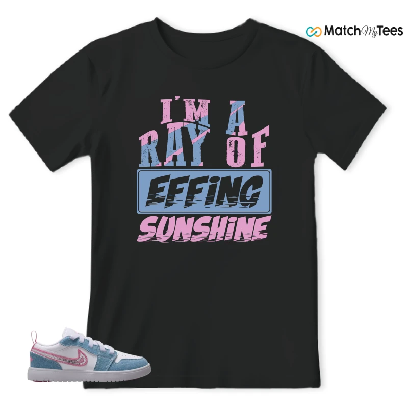 NIKE AIR JORDAN 1 LOW GS DENIM SEQUIN SNEAKER Matching Tees t-shirt