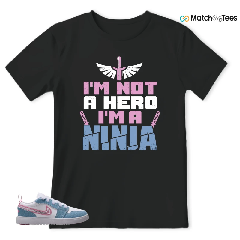 NIKE AIR JORDAN 1 LOW GS DENIM SEQUIN SNEAKER Matching Tees t-shirt