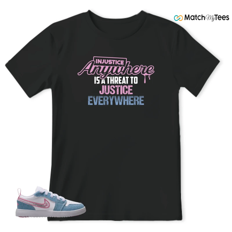 NIKE AIR JORDAN 1 LOW GS DENIM SEQUIN SNEAKER Matching Tees t-shirt