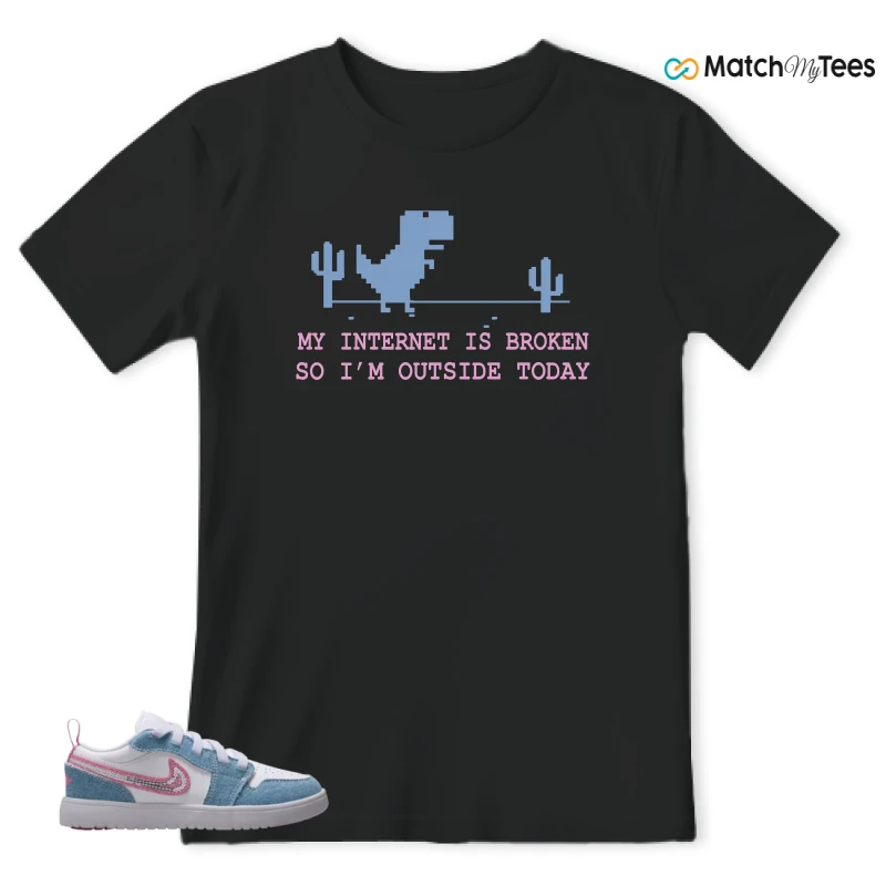 NIKE AIR JORDAN 1 LOW GS DENIM SEQUIN SNEAKER Matching Tees t-shirt
