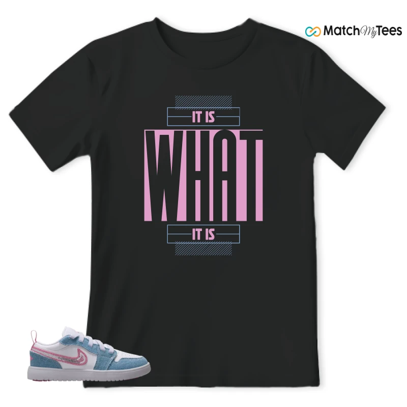NIKE AIR JORDAN 1 LOW GS DENIM SEQUIN SNEAKER Matching Tees t-shirt