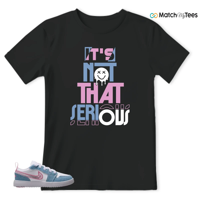 NIKE AIR JORDAN 1 LOW GS DENIM SEQUIN SNEAKER Matching Tees t-shirt