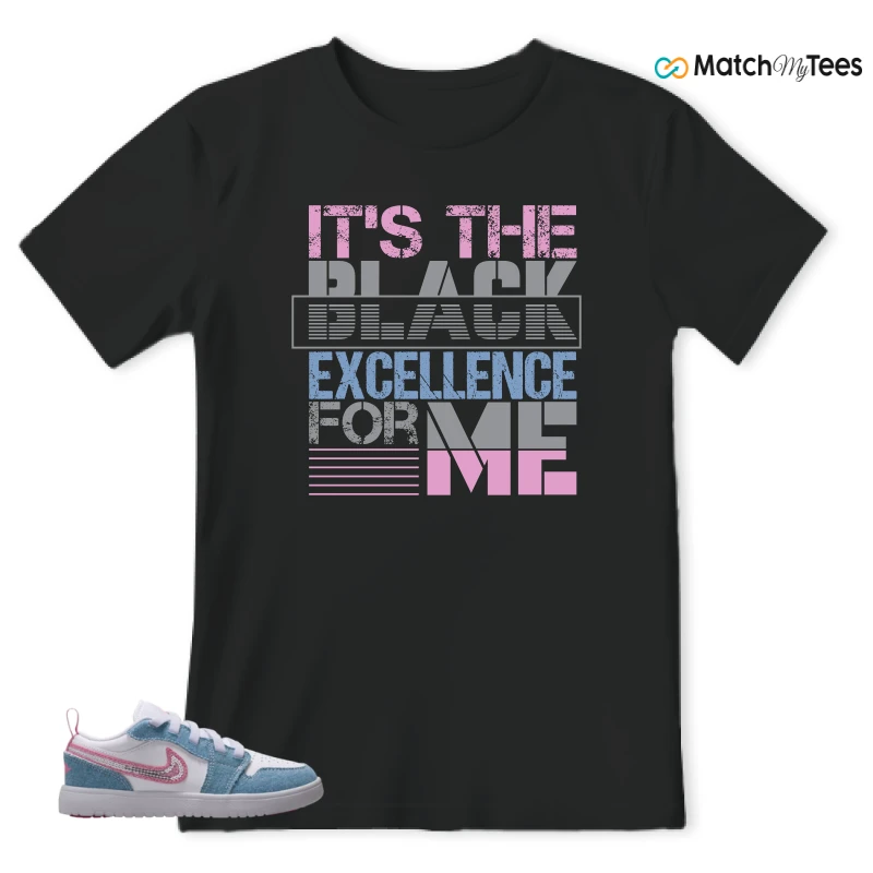 NIKE AIR JORDAN 1 LOW GS DENIM SEQUIN SNEAKER Matching Tees t-shirt