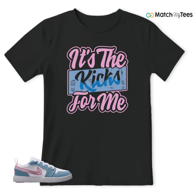 NIKE AIR JORDAN 1 LOW GS DENIM SEQUIN SNEAKER Matching Tees t-shirt