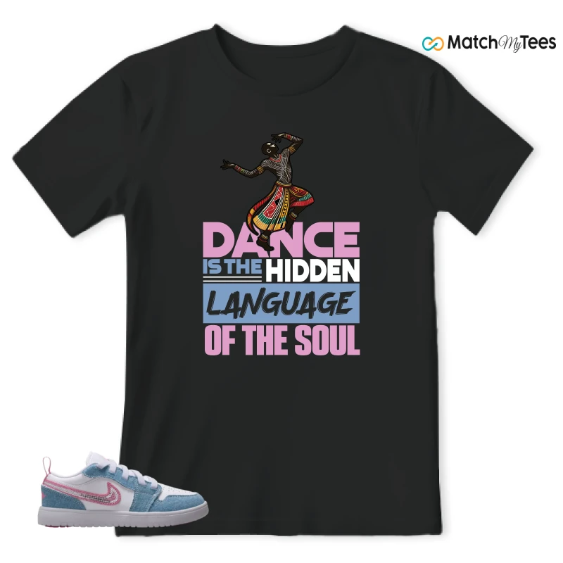 NIKE AIR JORDAN 1 LOW GS DENIM SEQUIN SNEAKER Matching Tees t-shirt