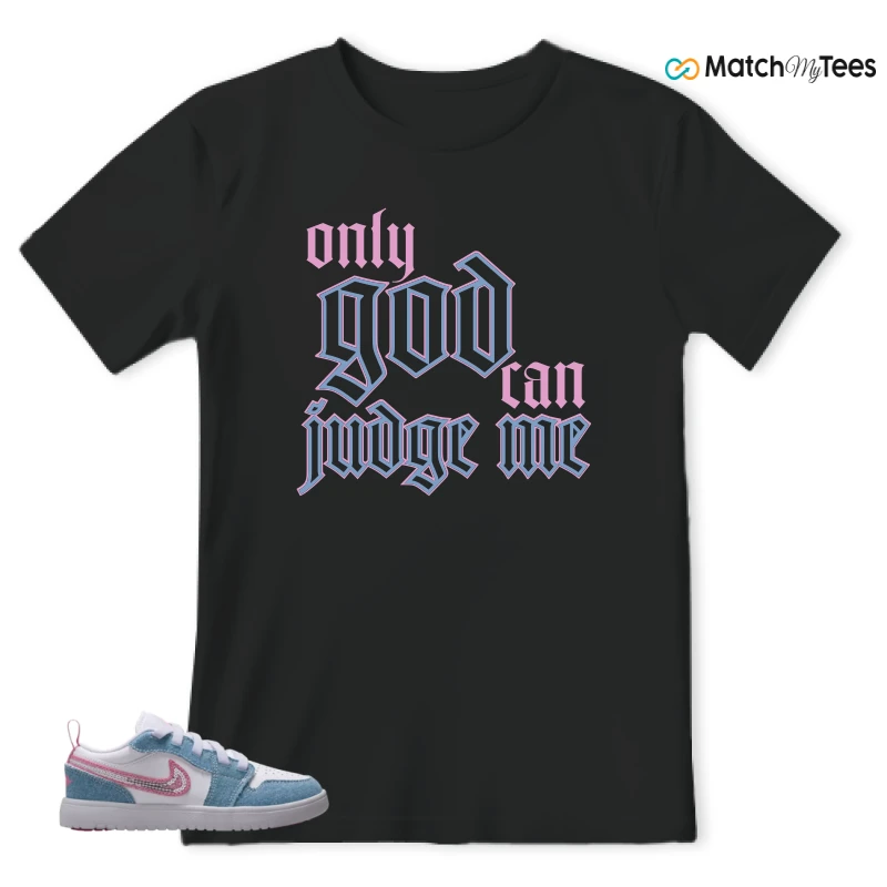 NIKE AIR JORDAN 1 LOW GS DENIM SEQUIN SNEAKER Matching Tees t-shirt