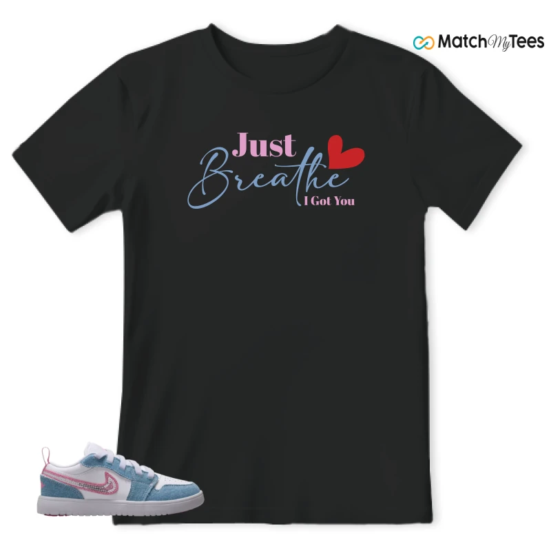 NIKE AIR JORDAN 1 LOW GS DENIM SEQUIN SNEAKER Matching Tees t-shirt