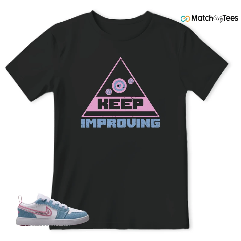 NIKE AIR JORDAN 1 LOW GS DENIM SEQUIN SNEAKER Matching Tees t-shirt