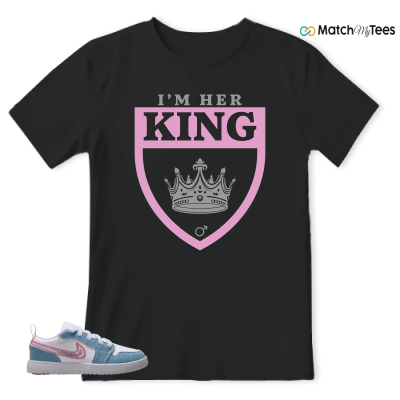NIKE AIR JORDAN 1 LOW GS DENIM SEQUIN SNEAKER Matching Tees t-shirt