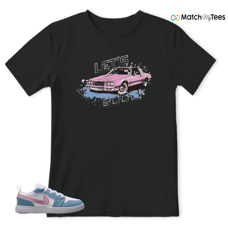NIKE AIR JORDAN 1 LOW GS DENIM SEQUIN SNEAKER Matching Tees t-shirt