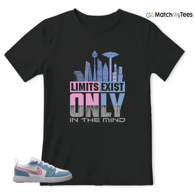 NIKE AIR JORDAN 1 LOW GS DENIM SEQUIN SNEAKER Matching Tees t-shirt