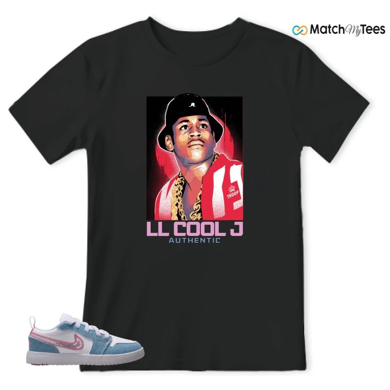 NIKE AIR JORDAN 1 LOW GS DENIM SEQUIN SNEAKER Matching Tees t-shirt