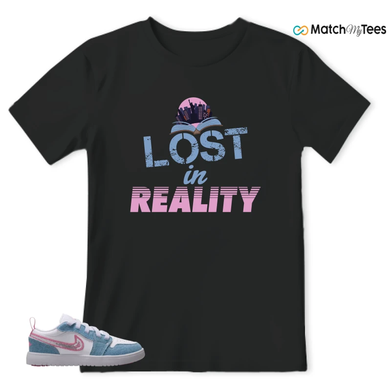 NIKE AIR JORDAN 1 LOW GS DENIM SEQUIN SNEAKER Matching Tees t-shirt