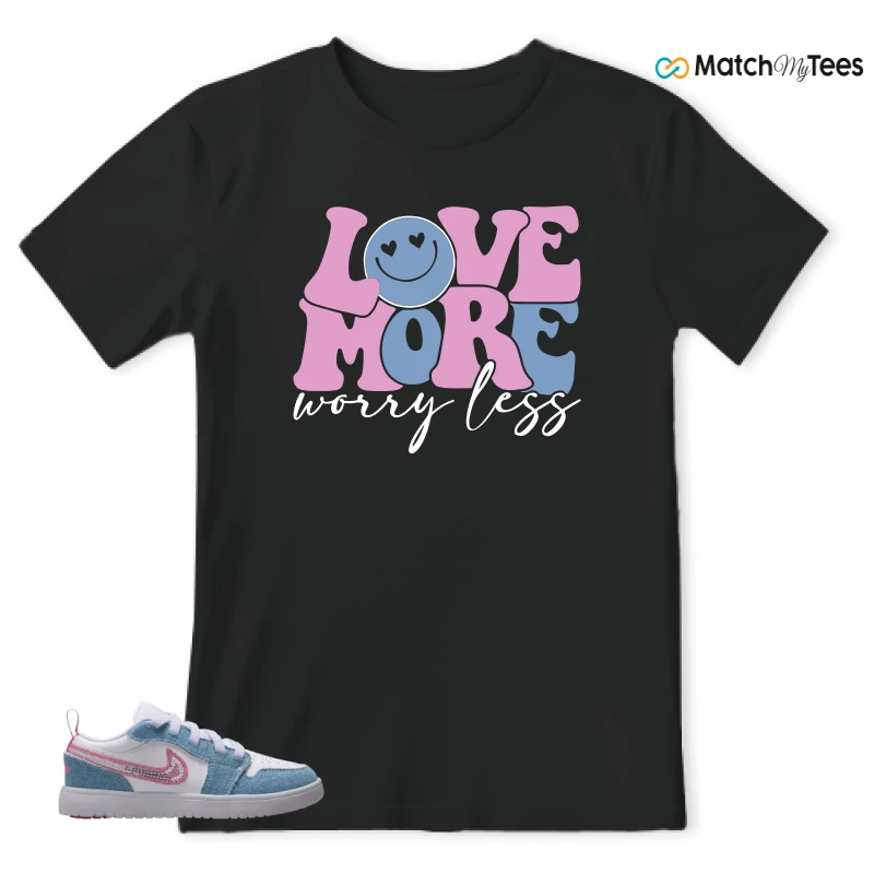 NIKE AIR JORDAN 1 LOW GS DENIM SEQUIN SNEAKER Matching Tees t-shirt