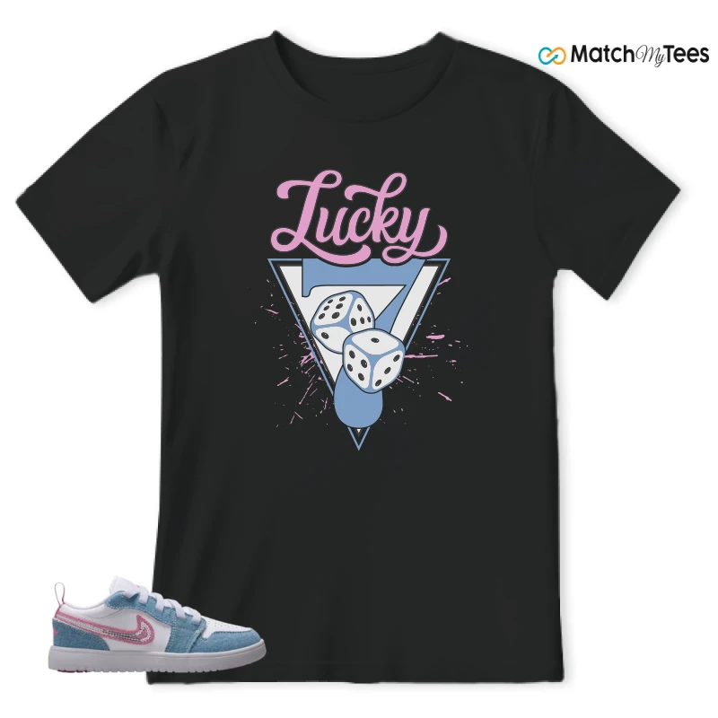 NIKE AIR JORDAN 1 LOW GS DENIM SEQUIN SNEAKER Matching Tees t-shirt