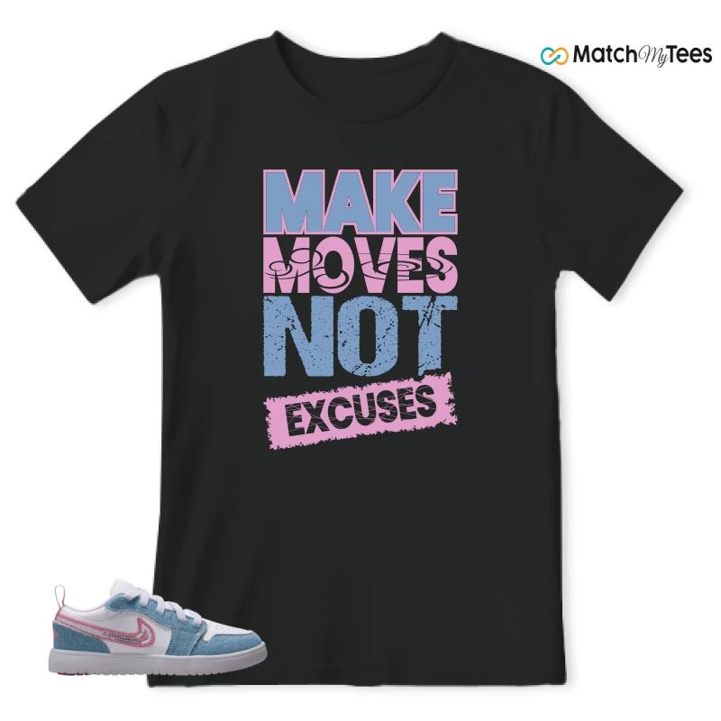 NIKE AIR JORDAN 1 LOW GS DENIM SEQUIN SNEAKER Matching Tees t-shirt
