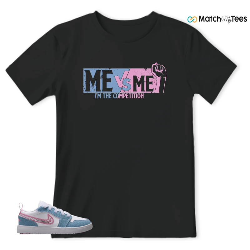 NIKE AIR JORDAN 1 LOW GS DENIM SEQUIN SNEAKER Matching Tees t-shirt