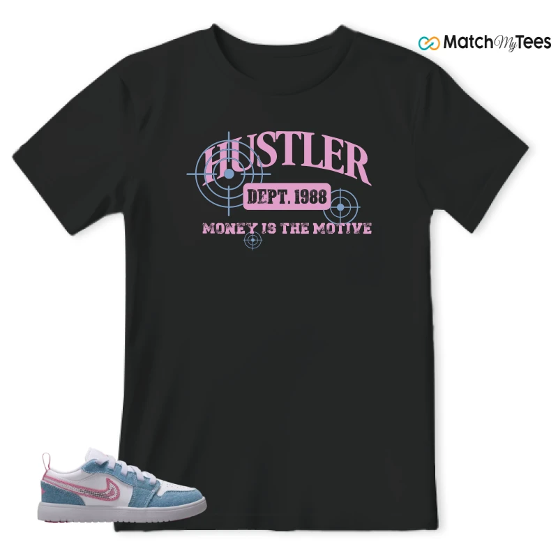 NIKE AIR JORDAN 1 LOW GS DENIM SEQUIN SNEAKER Matching Tees t-shirt