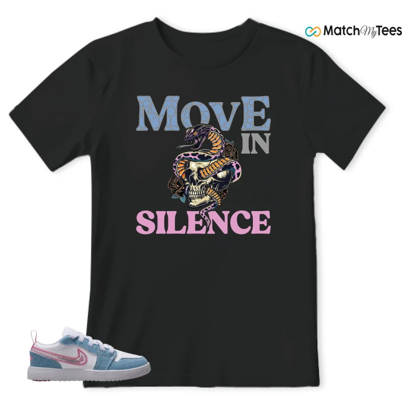 NIKE AIR JORDAN 1 LOW GS DENIM SEQUIN SNEAKER Matching Tees t-shirt