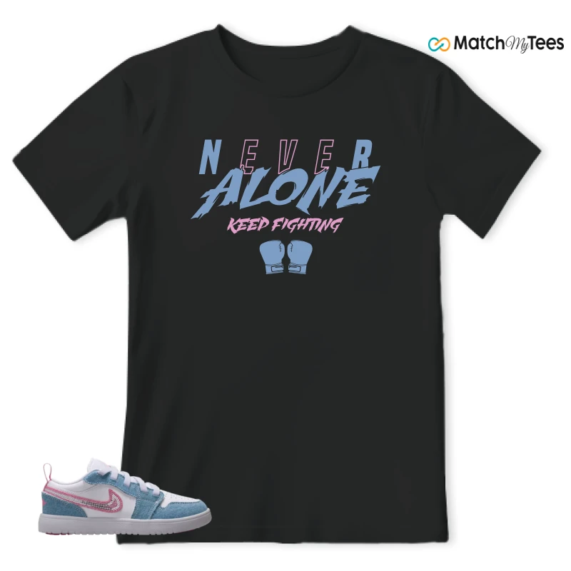 NIKE AIR JORDAN 1 LOW GS DENIM SEQUIN SNEAKER Matching Tees t-shirt