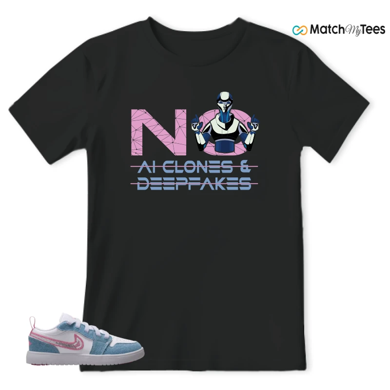NIKE AIR JORDAN 1 LOW GS DENIM SEQUIN SNEAKER Matching Tees t-shirt