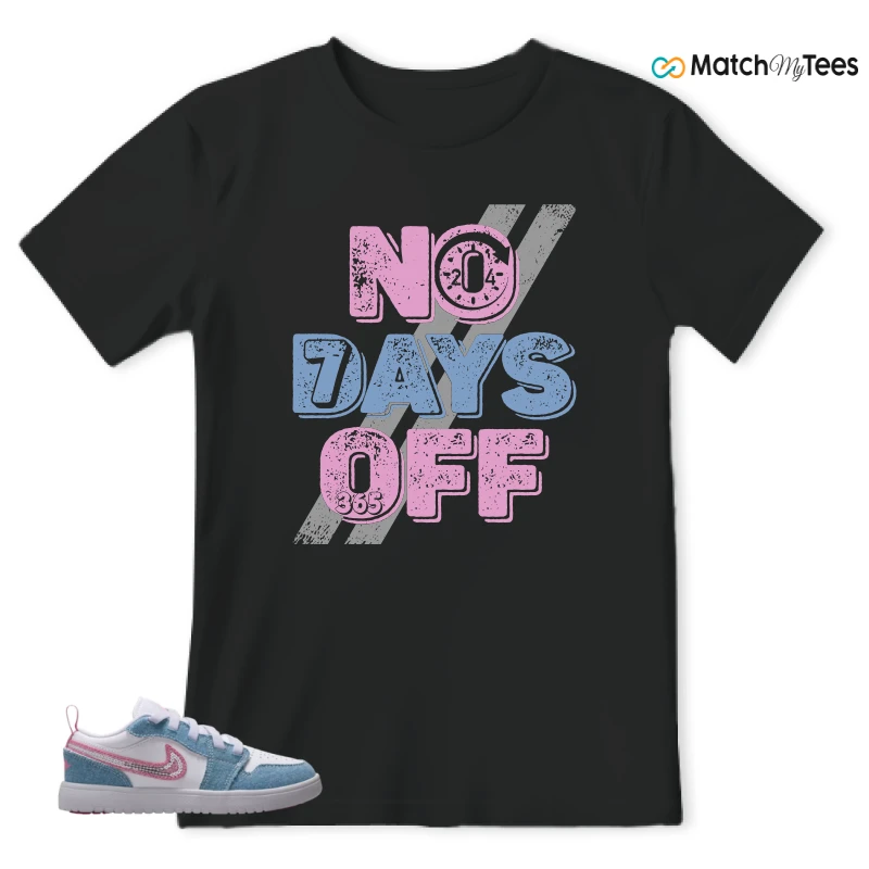 NIKE AIR JORDAN 1 LOW GS DENIM SEQUIN SNEAKER Matching Tees t-shirt