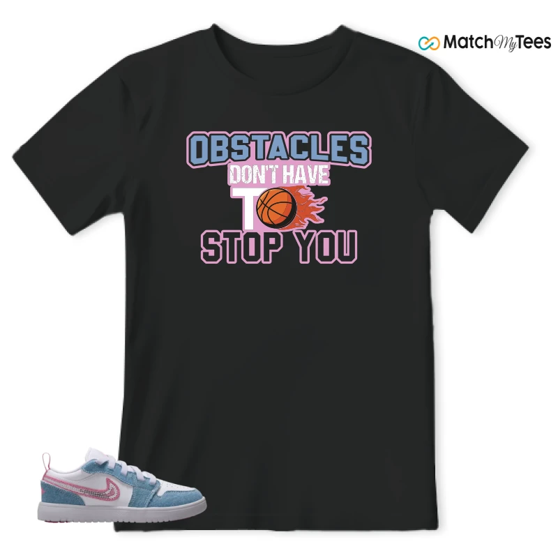 NIKE AIR JORDAN 1 LOW GS DENIM SEQUIN SNEAKER Matching Tees t-shirt