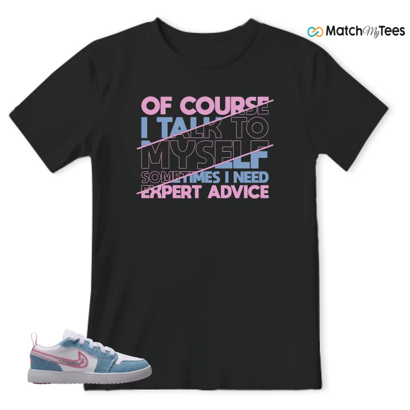 NIKE AIR JORDAN 1 LOW GS DENIM SEQUIN SNEAKER Matching Tees t-shirt