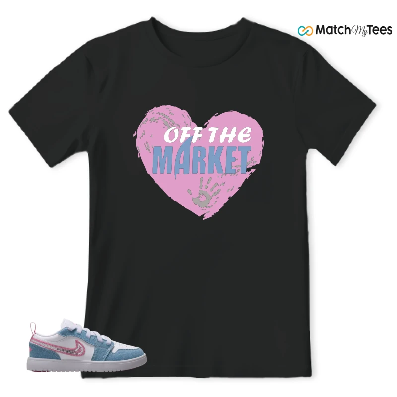 NIKE AIR JORDAN 1 LOW GS DENIM SEQUIN SNEAKER Matching Tees t-shirt