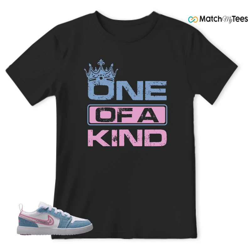 NIKE AIR JORDAN 1 LOW GS DENIM SEQUIN SNEAKER Matching Tees t-shirt
