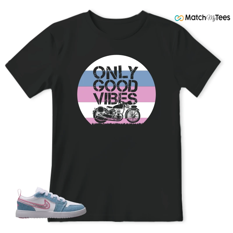 NIKE AIR JORDAN 1 LOW GS DENIM SEQUIN SNEAKER Matching Tees t-shirt