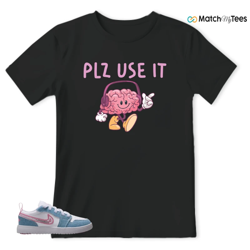 NIKE AIR JORDAN 1 LOW GS DENIM SEQUIN SNEAKER Matching Tees t-shirt