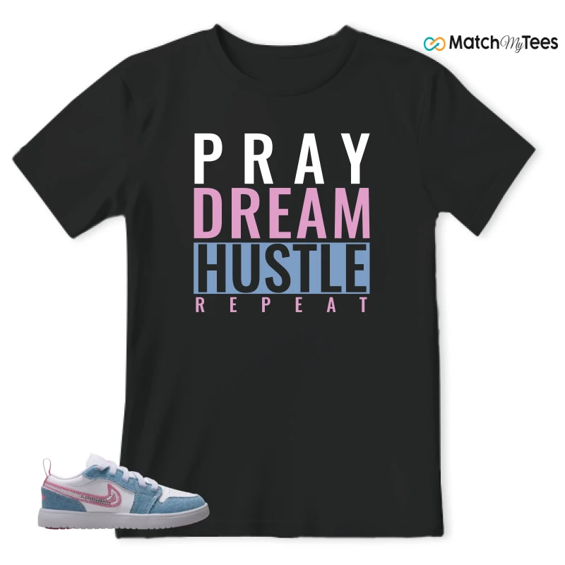 NIKE AIR JORDAN 1 LOW GS DENIM SEQUIN SNEAKER Matching Tees t-shirt