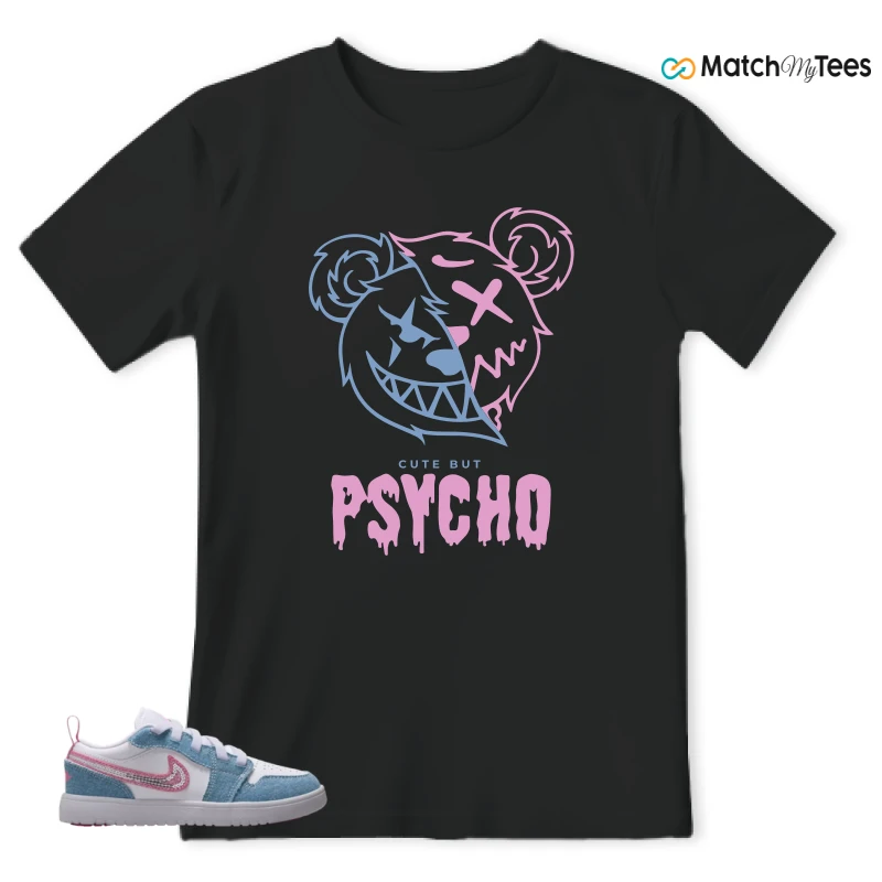NIKE AIR JORDAN 1 LOW GS DENIM SEQUIN SNEAKER Matching Tees t-shirt