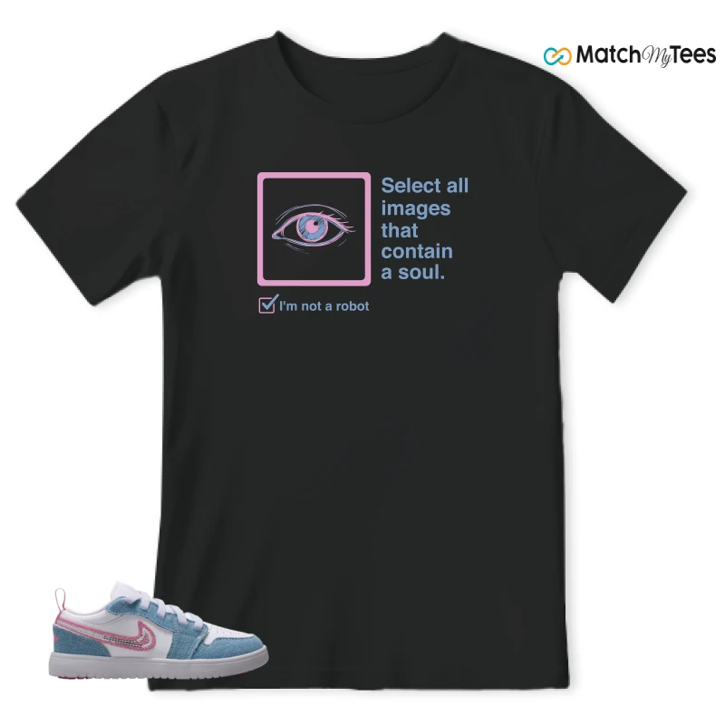 NIKE AIR JORDAN 1 LOW GS DENIM SEQUIN SNEAKER Matching Tees t-shirt