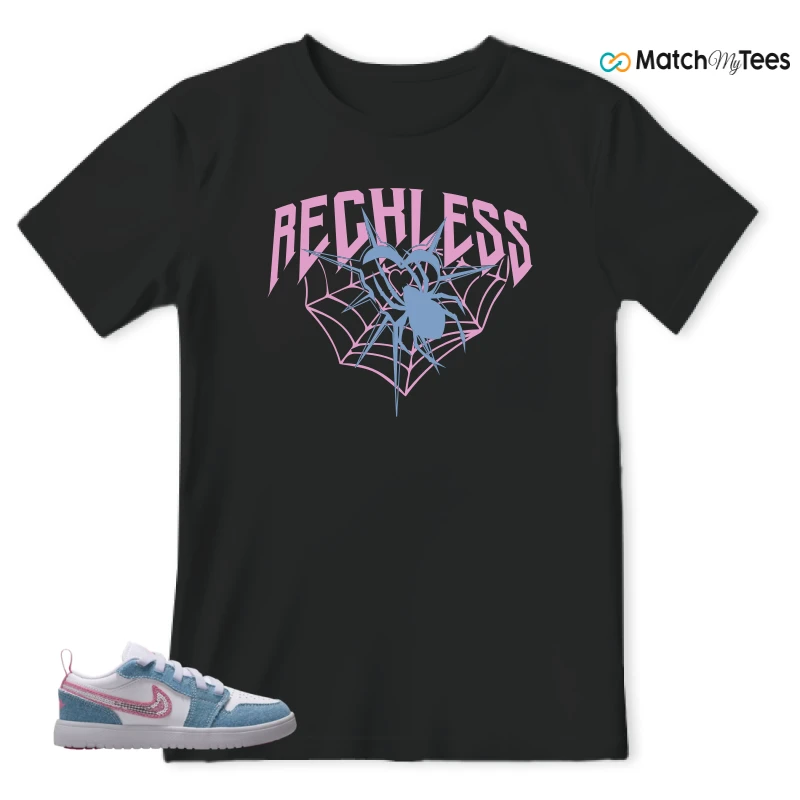 NIKE AIR JORDAN 1 LOW GS DENIM SEQUIN SNEAKER Matching Tees t-shirt